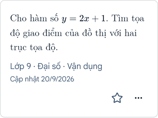 Bài toán đại số trong Thư viện minh họa